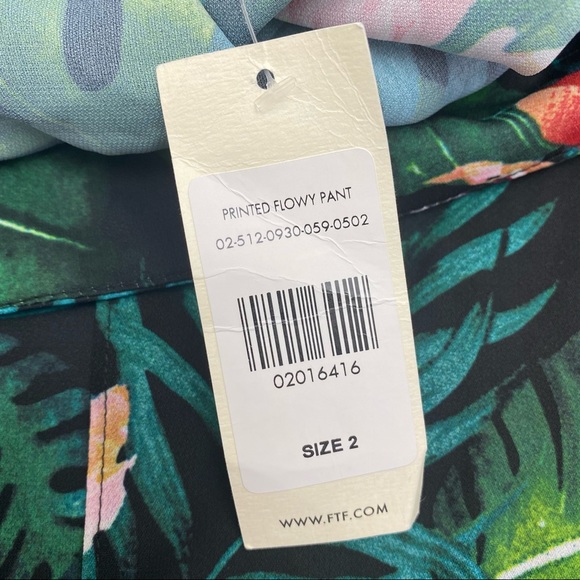 SRV X Fashion To Figure Juana Tie Front Wide Leg Flowy Pants: Tropical Floral - Picture 12 of 12